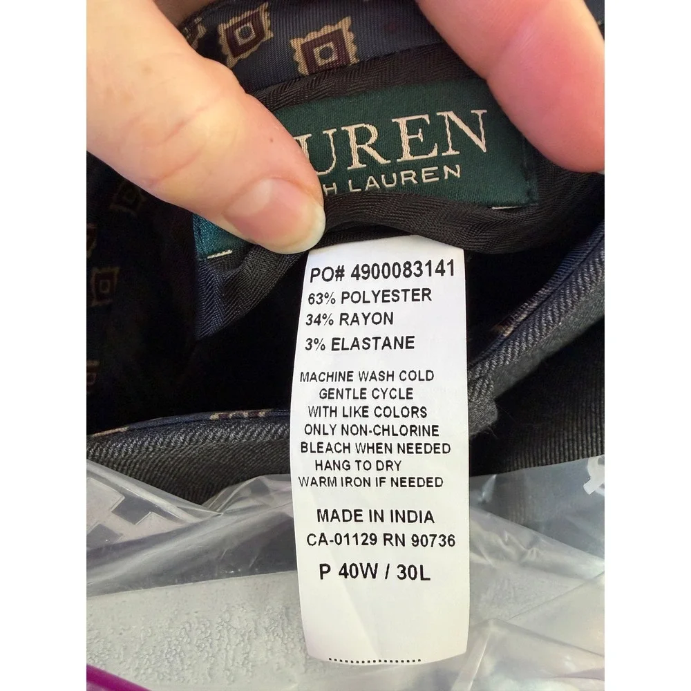 Lauren Ralph Lauren Ultraflex Grey Classic Fit Dress Pants 40W x 30L NWT